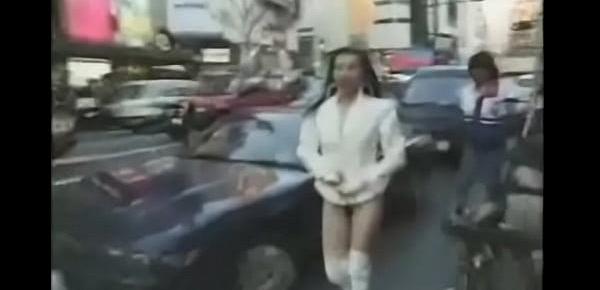  Crazy asian girl walks naked in public!